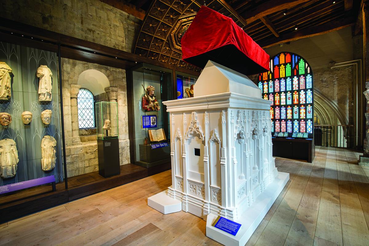 St Swithun's Shrine three-quarter size replica in the exhibition 