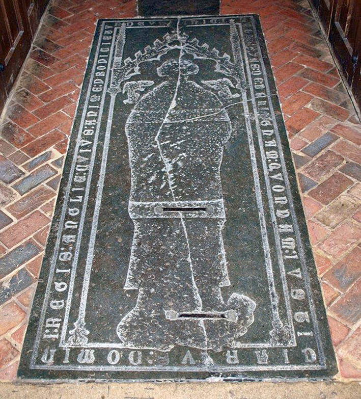 14th-century Purbeck Marble memorial ledger slab