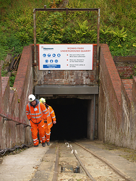 Entrance to Bath Stone underground quarry