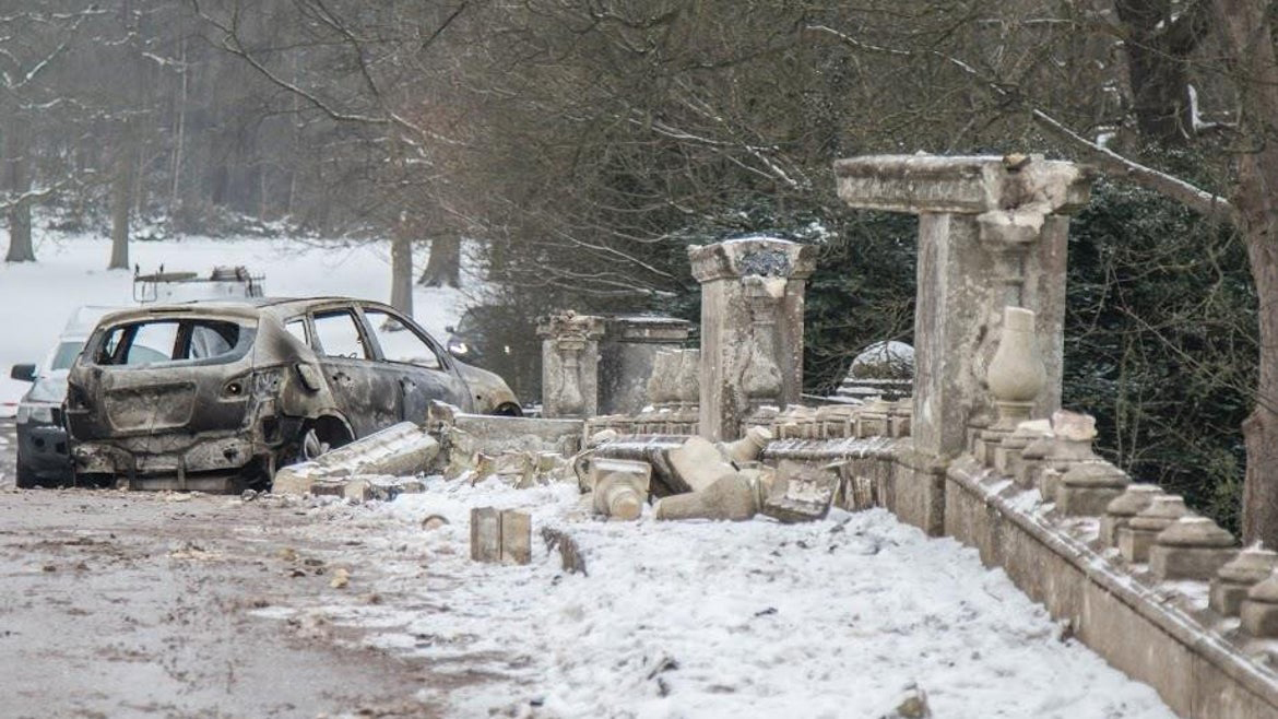 Clumber bridge after attack