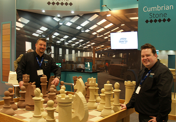 Cumbrian Stone chess set in natural stone