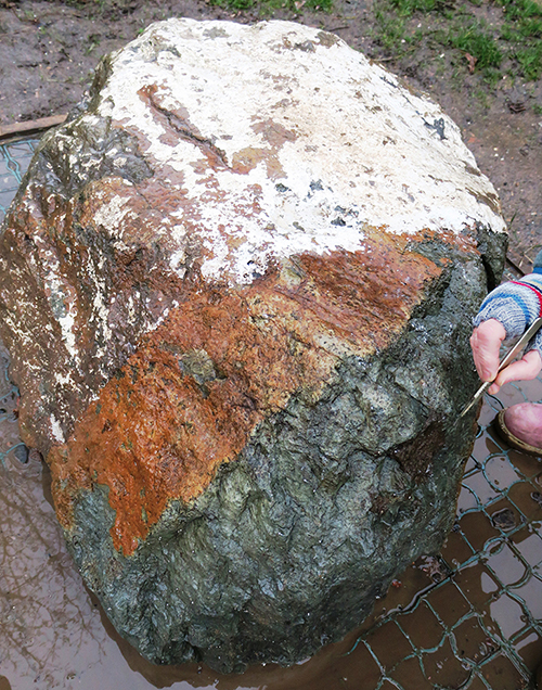 a painted erratic stone