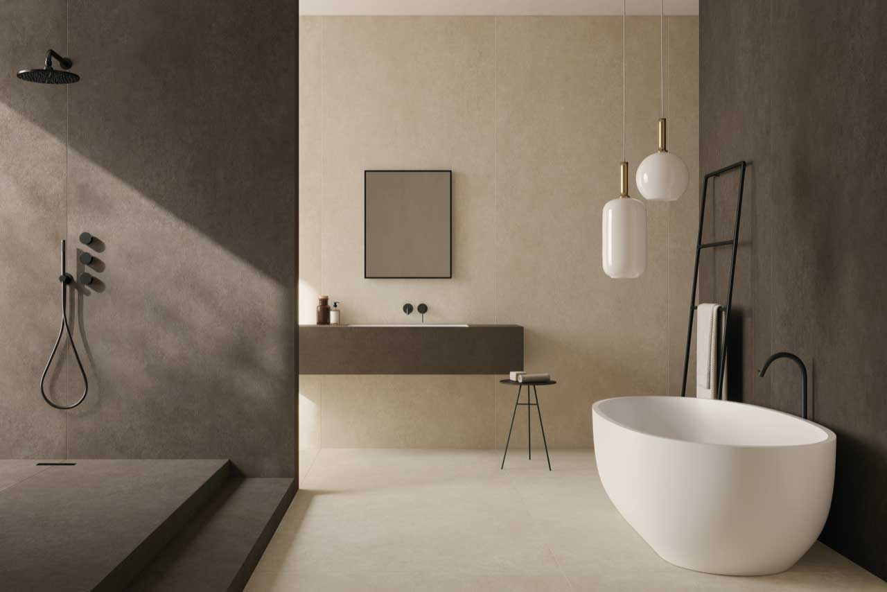 Terra di Saturnia and Terra de Matera from Laminam's In-Side Series Terra di Saturnia and Terra de Matera from Laminam's In-Side Series