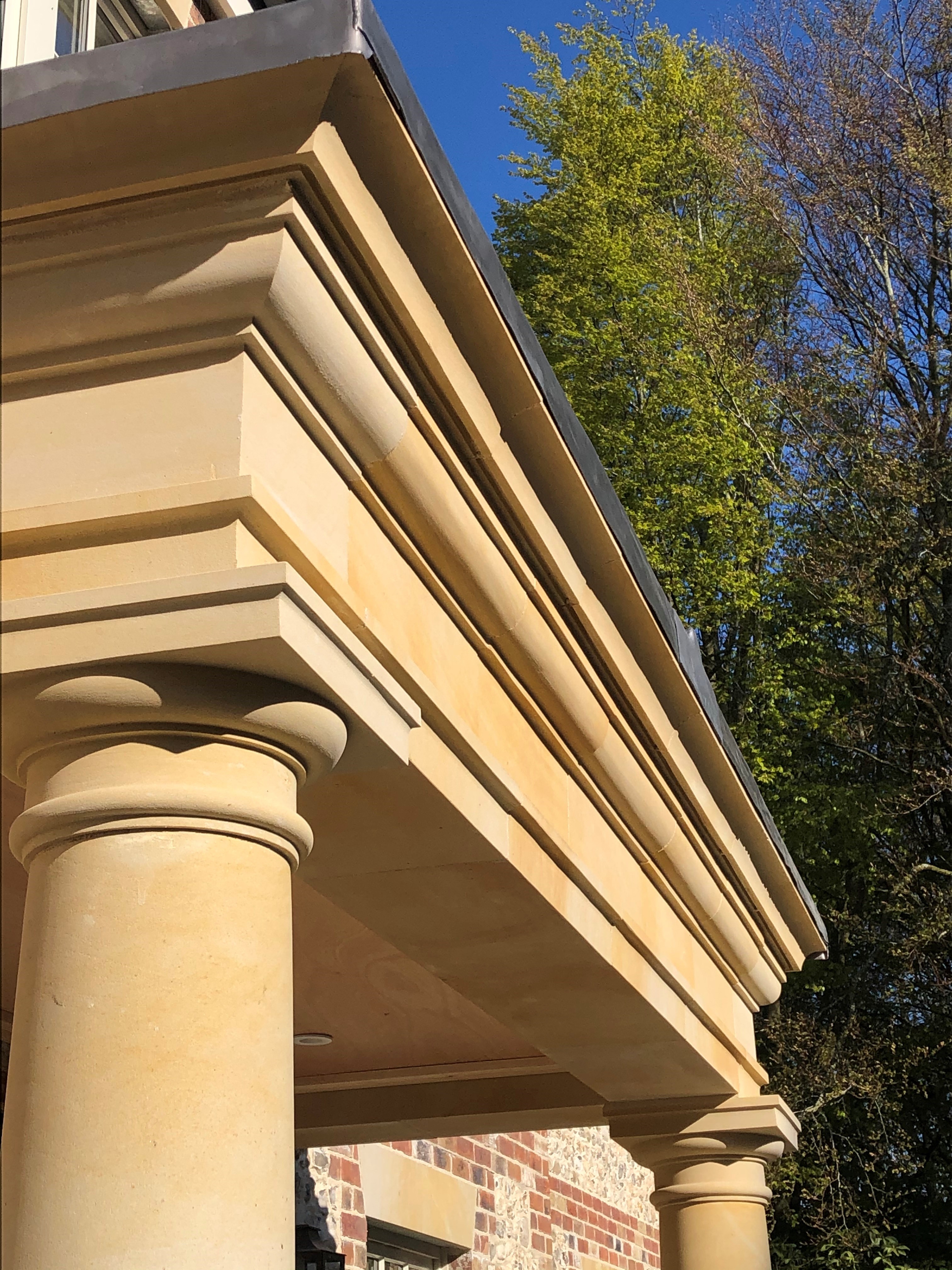 Private Residence- Near Tonbridge, Kent – Sandstone Fine Grade Masonry Portico - Portico, Cills & Heads