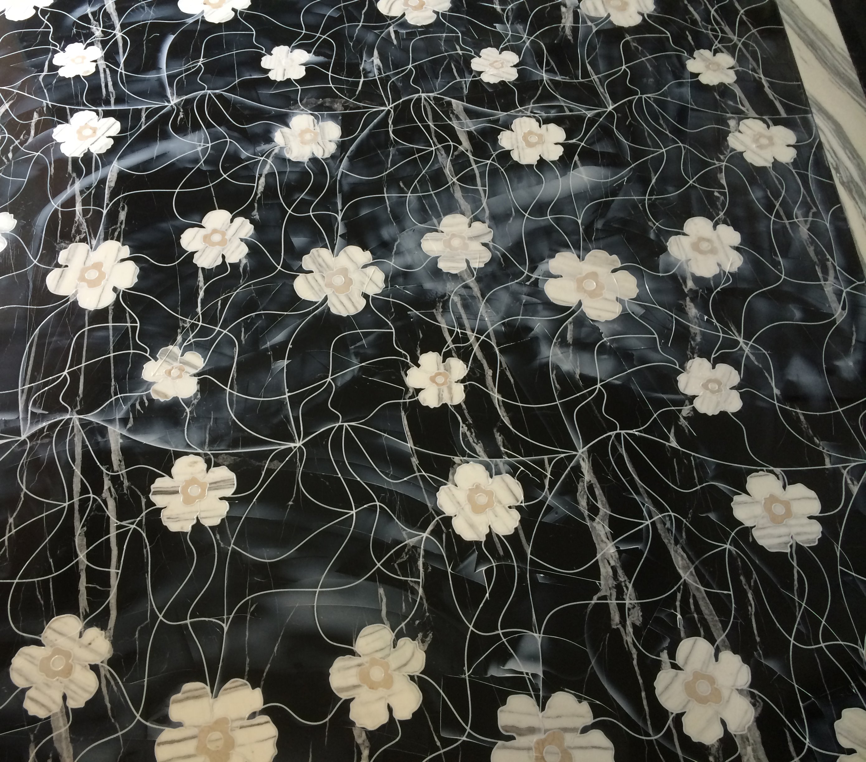 Marble inlaid floor