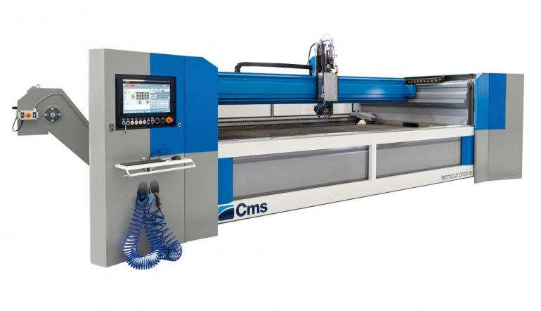 From Stone & Glass Group, the Cms Tecnocut Proline waterjet. 