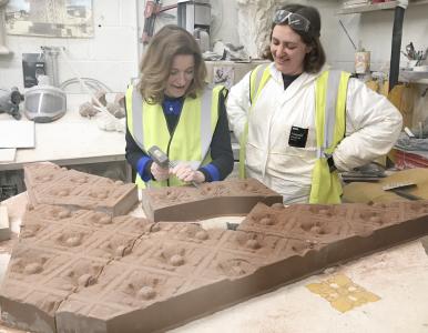 Gillian Keegan at Chihcester Stoneworks