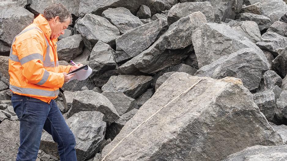 Iain Kennedy carrying out block evaluation in the Outer Hebrides