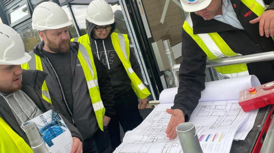 Coleg Cambria students at the at Borras Park CP School development