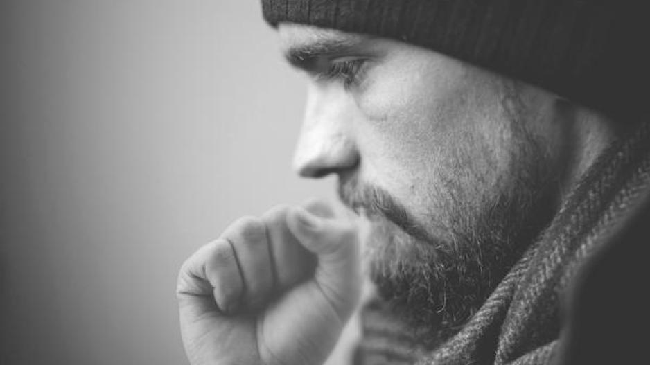 Man coughing