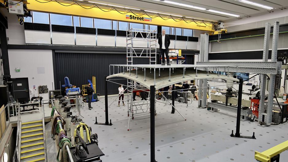Dr Paul Shepherd on the vaulted concrete floor