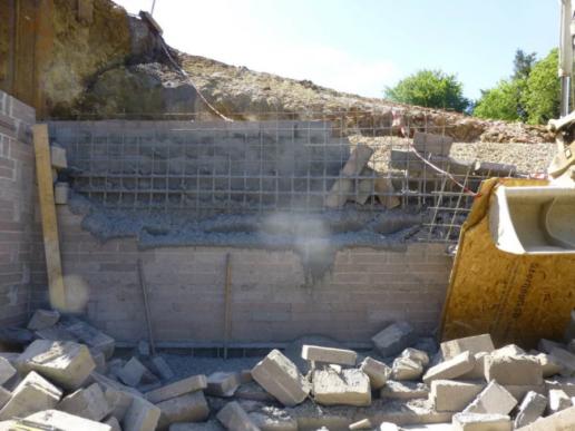 The collapsed wall