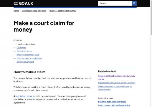small claims online