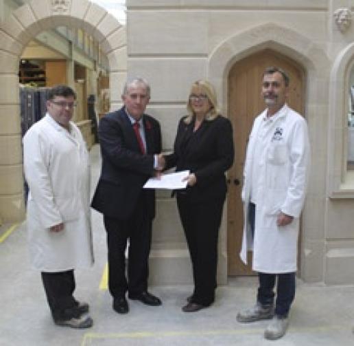 BCC Principal Len Conway and Stone Federation CEO Jane Buxey shake hands, flanked by tutors Nigel Gilkison and Jon Whitbread. BCC Principal Len Conway and Stone Federation CEO Jane Buxey shake hands, flanked by tutors Nigel Gilkison and Jon Whitbread.