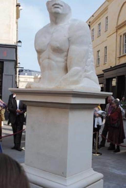 City of Bath stonemasonry students made the Bath stone plinth for the statue of Mark Foster. City of Bath stonemasonry students made the Bath stone plinth for the statue of Mark Foster.
