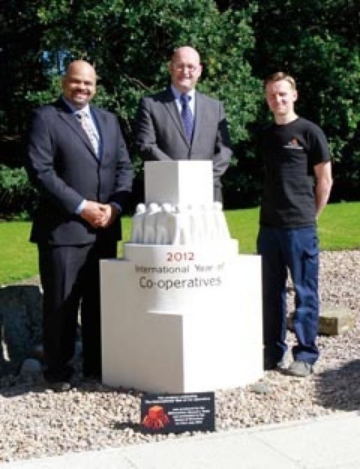 L-R: Head of Masonry Services Shayne Taylor, The Midcounties Co-operative Group General Manager (Funeral) Simon Fisher and mason Chris Wilkinson. L-R: Head of Masonry Services Shayne Taylor, The Midcounties Co-operative Group General Manager (Funeral) Simon Fisher and mason Chris Wilkinson.