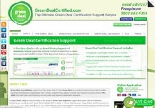 The 'Green Deal Certified' website that can help companies get accredited for Green Deal work. The 'Green Deal Certified' website that can help companies get accredited for Green Deal work.