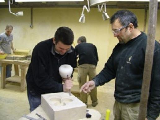 Brendan Teasdale teaching at the Orton Trust in Northamptonshire where he has taken over as the masonry tutor. Brendan Teasdale teaching at the Orton Trust in Northamptonshire where he has taken over as the masonry tutor.