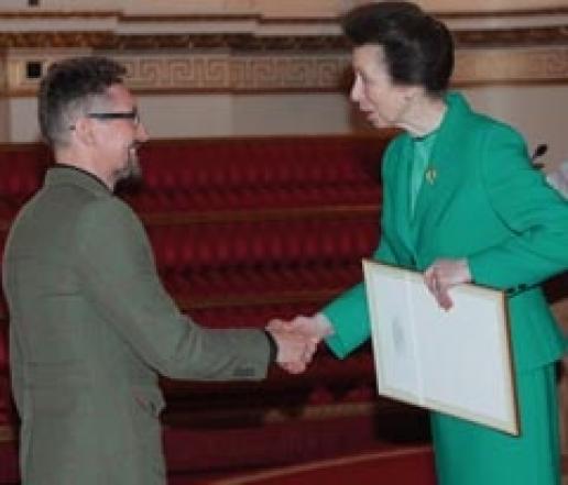 Dan Meek meets Princess Anne at Buckingham Palace. Dan Meek meets Princess Anne at Buckingham Palace.