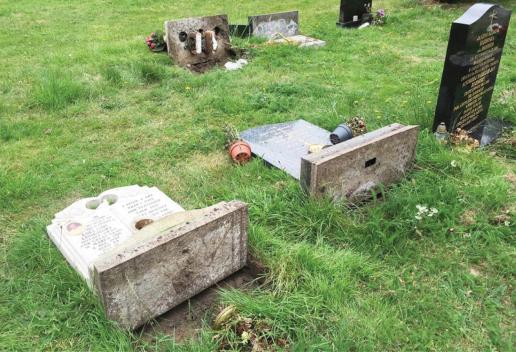 fallen headstones