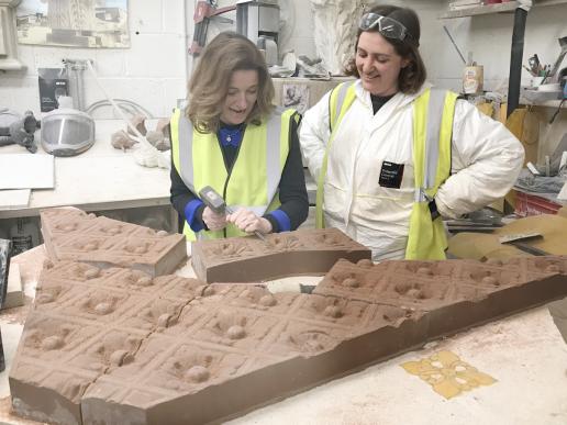 Gillian Keegan at Chihcester Stoneworks