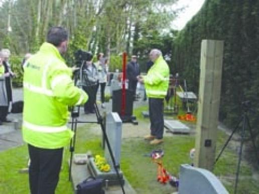 The video being made of the test carried out at the premises of the Memorial Stone Centre in Bognor Regis. The video being made of the test carried out at the premises of the Memorial Stone Centre in Bognor Regis.