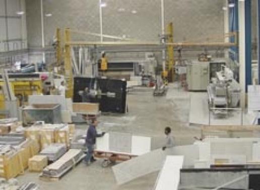 A busy workshop can still be a safe workshop with the right handling equipment and the right attitude. This is the workshop of Mega Marble in London. A busy workshop can still be a safe workshop with the right handling equipment and the right attitude. This is the workshop of Mega Marble in London.
