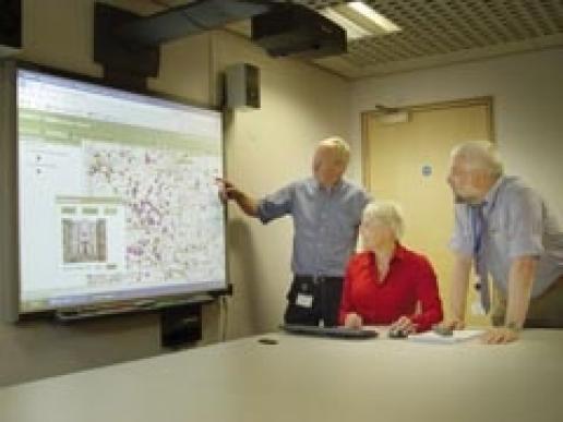 Working on the Strategic Stone Study are Graham Lott (left) and Don Cameron of the BGS with Tarnia McAlester from English Heritage. Working on the Strategic Stone Study are Graham Lott (left) and Don Cameron of the BGS with Tarnia McAlester from English Heritage.