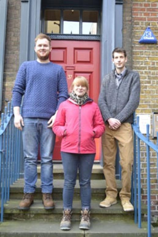 Emma Teale with this year's other two William Morris Craft Fellows outside SPAB's offices in London. Emma Teale with this year's other two William Morris Craft Fellows outside SPAB's offices in London.