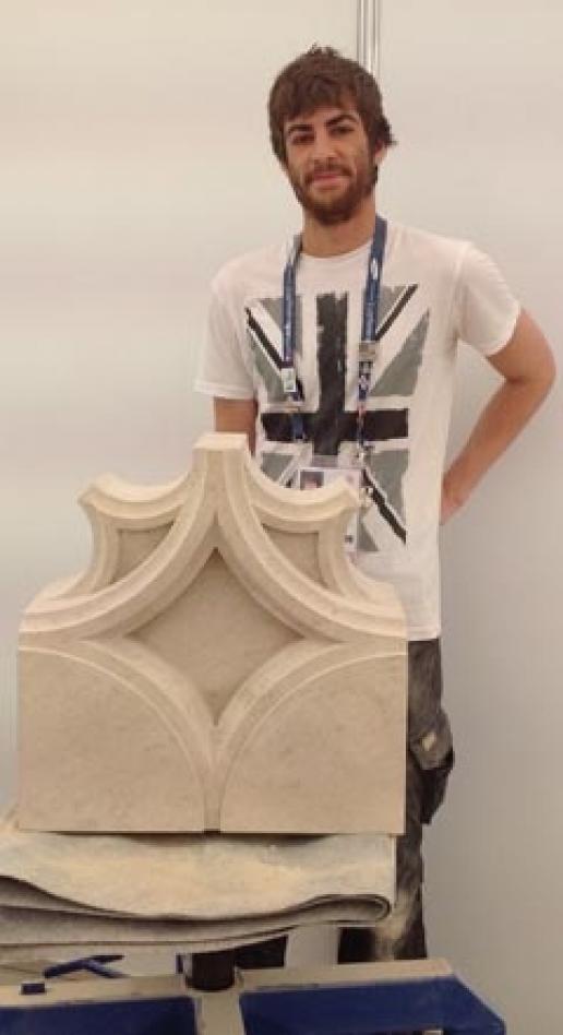 Robert Broomsgrove with his finished work that gained him the Silver Medal at WorldSkills this month. Robert Broomsgrove with his finished work that gained him the Silver Medal at WorldSkills this month.