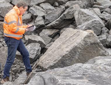 Iain Kennedy carrying out block evaluation in the Outer Hebrides