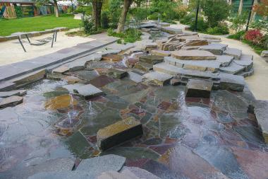 Elephant Park natural stone water feature