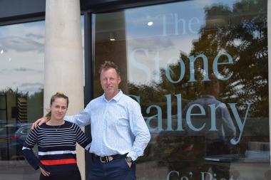 Megan and Angus Jones in front of the new showroom