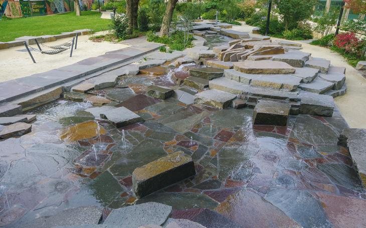 Elephant Park natural stone water feature