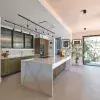 Stone Italiana's Marmorea engineered quartz in a modern kitchen