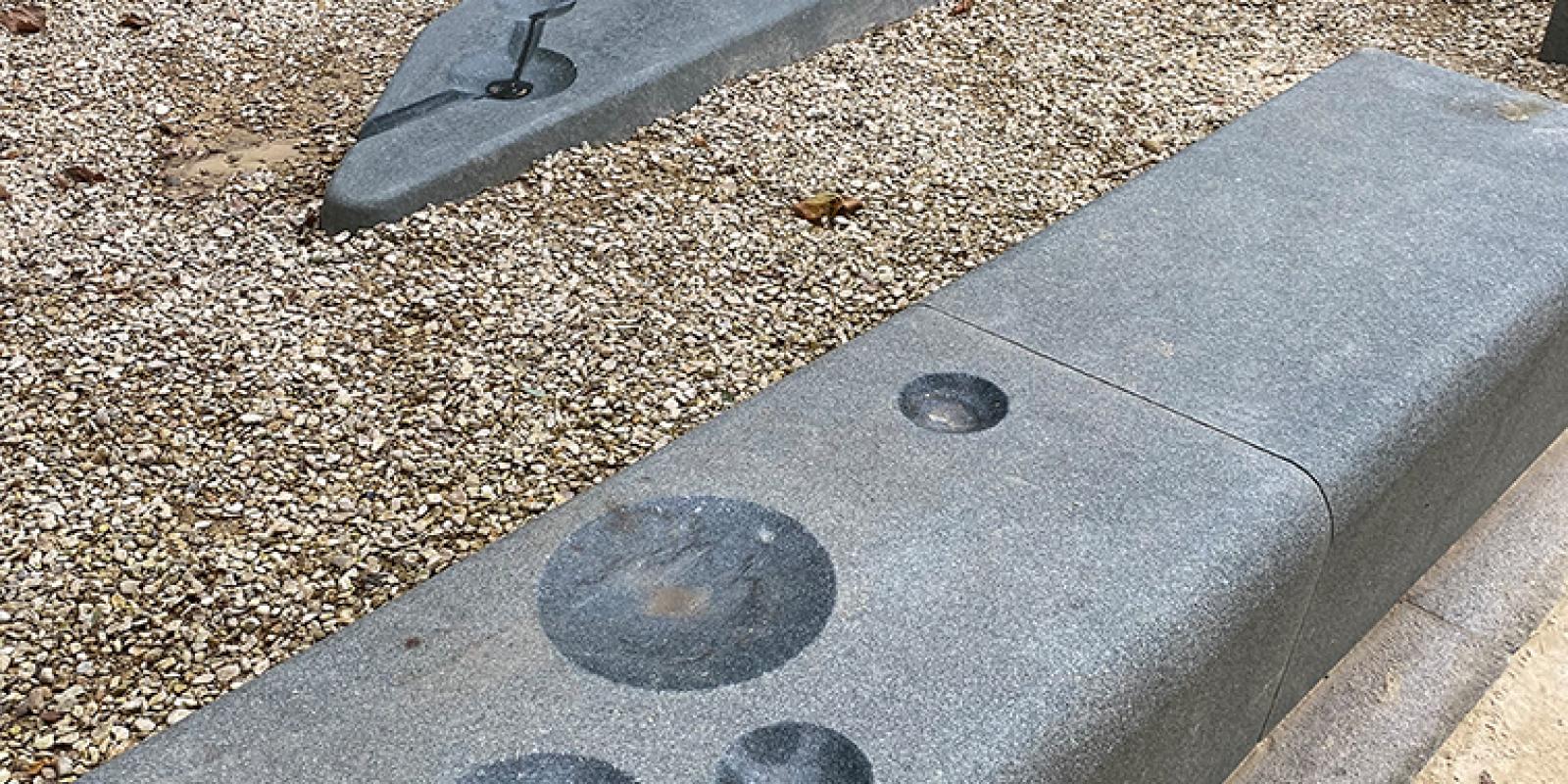 stone worked by IP Surfaces to accommodate the fountains